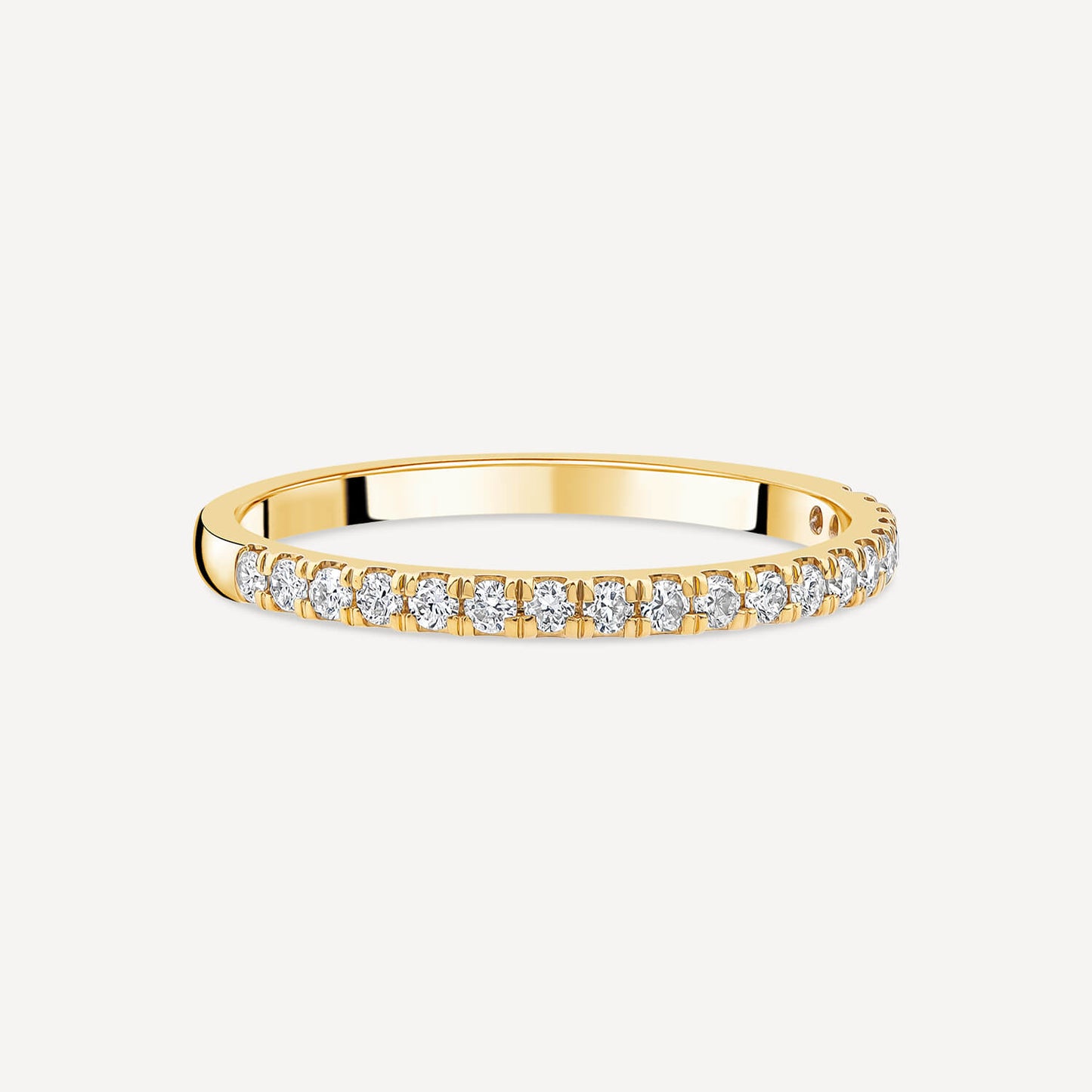 Born 18ct Yellow Gold 0.20ct Lab Grown Diamond Claw Set Half Eternity Wedding Ring