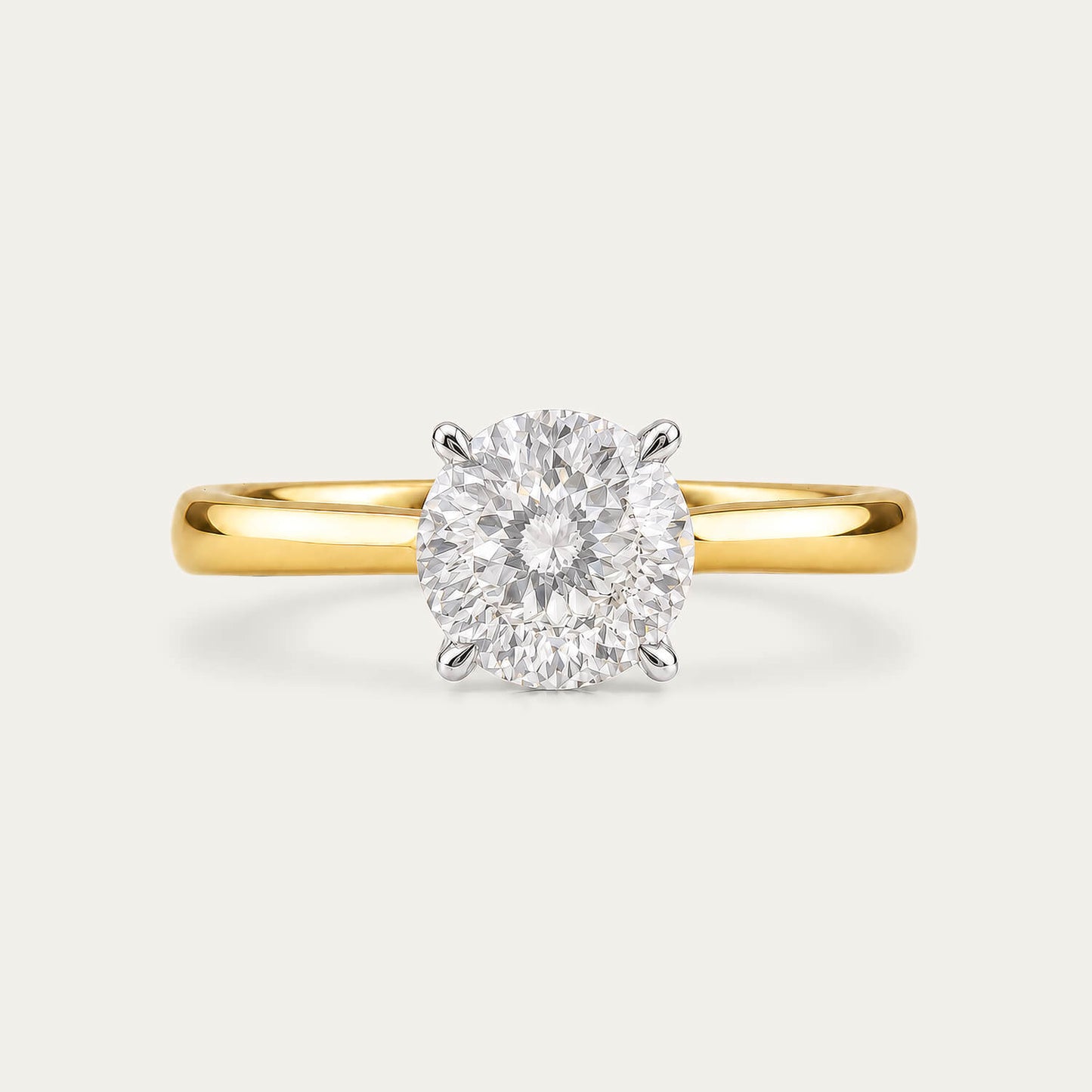 Born NOVA 18ct Yellow Gold 2.00ct Round Lab Grown Diamond Solitaire Ring
