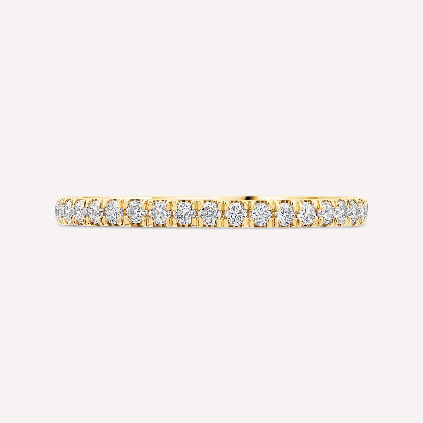 Born 18ct Yellow Gold 0.20ct Lab Grown Diamond Claw Set Half Eternity Wedding Ring