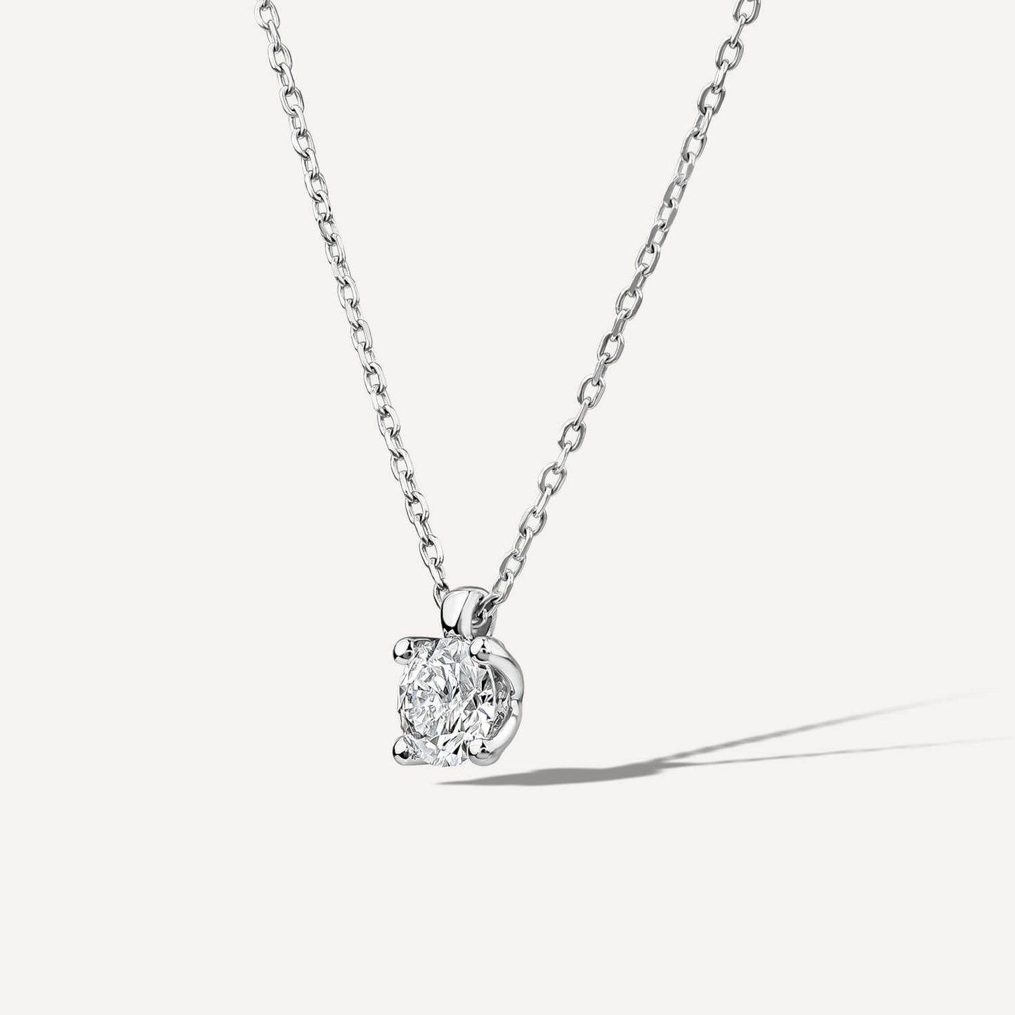 Born 9ct White Gold Lab Grown 0.50ct Diamond Round Brilliant Pendant