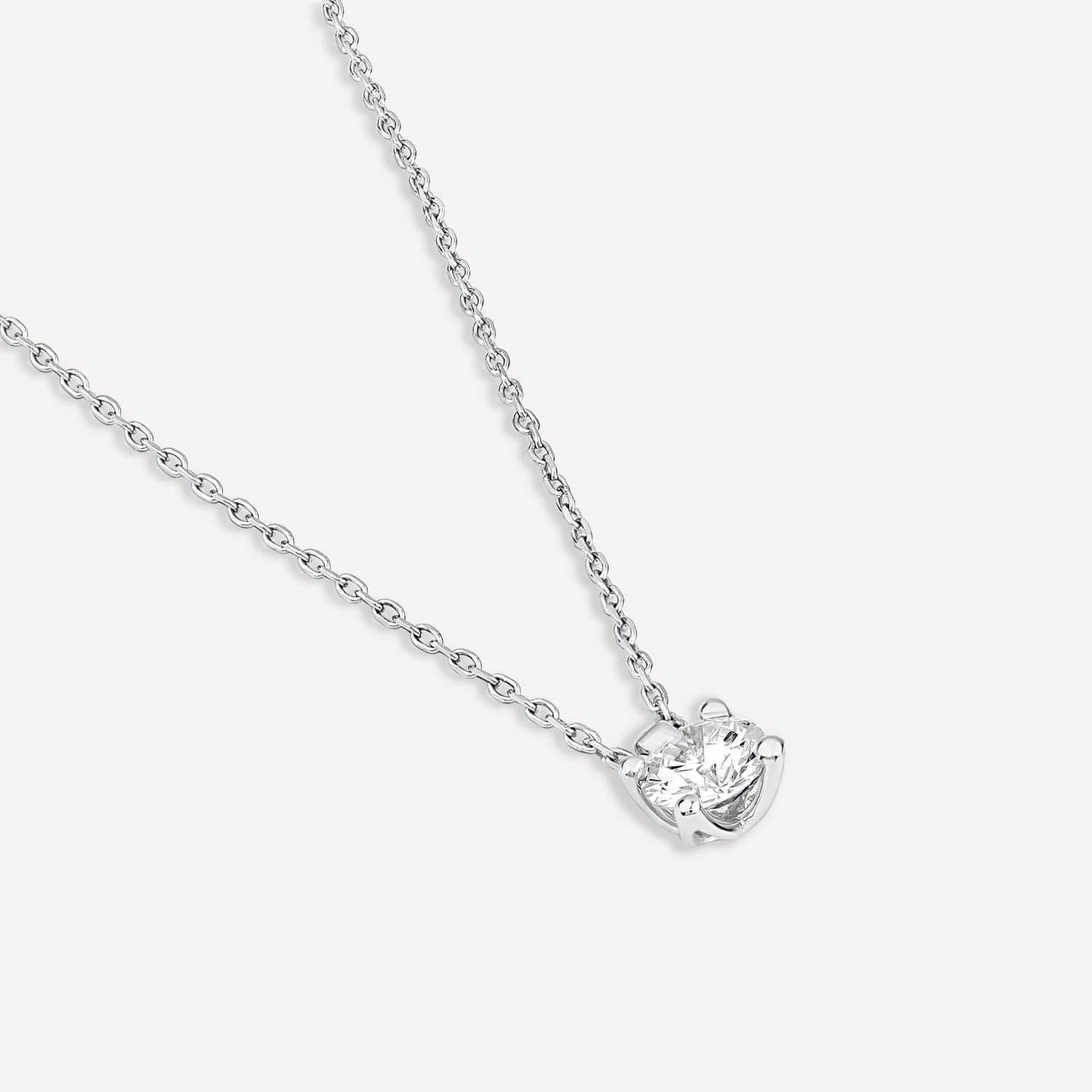 Born 9ct White Gold Lab Grown 0.50ct Diamond Round Brilliant Pendant