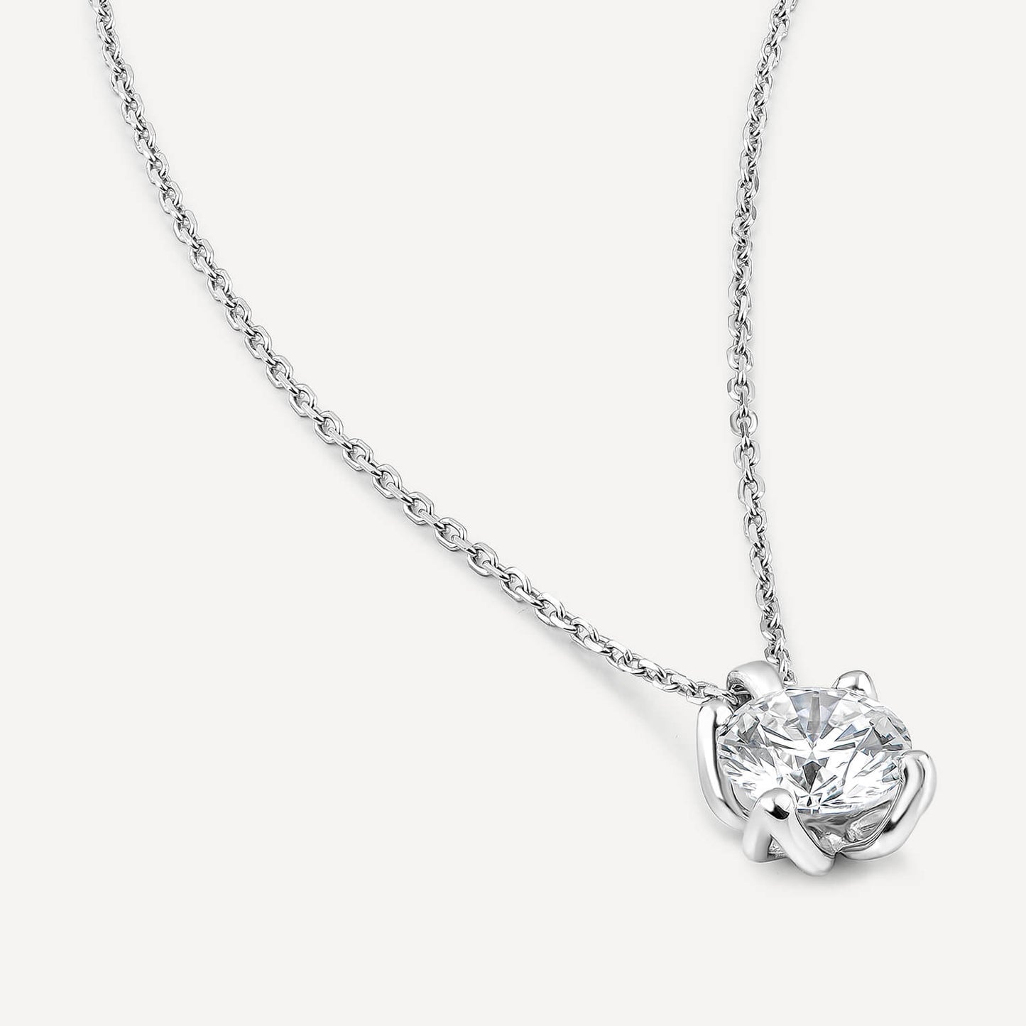 Born 9ct White Gold Lab Grown 0.70ct Diamond Round Brilliant Pendant
