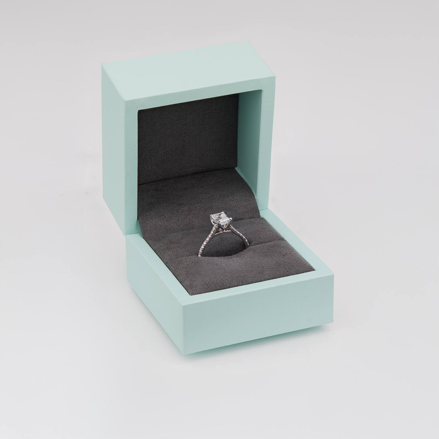 Born Platinum 1.20ct Lab Grown Emerald Cut & Diamond Sides Ring