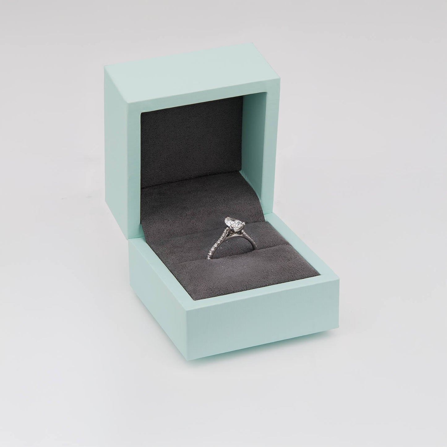 Born Platinum 1.20ct Lab Grown Pear Solitaire & Diamond Sides Ring