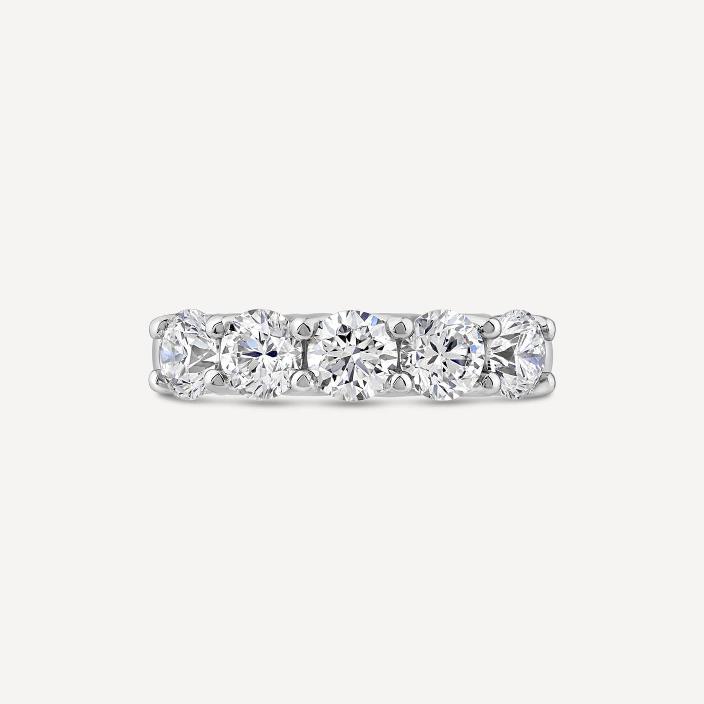 Born Platinum 2ct Lab Grown 5 Stone Half Eternity Diamond Ring