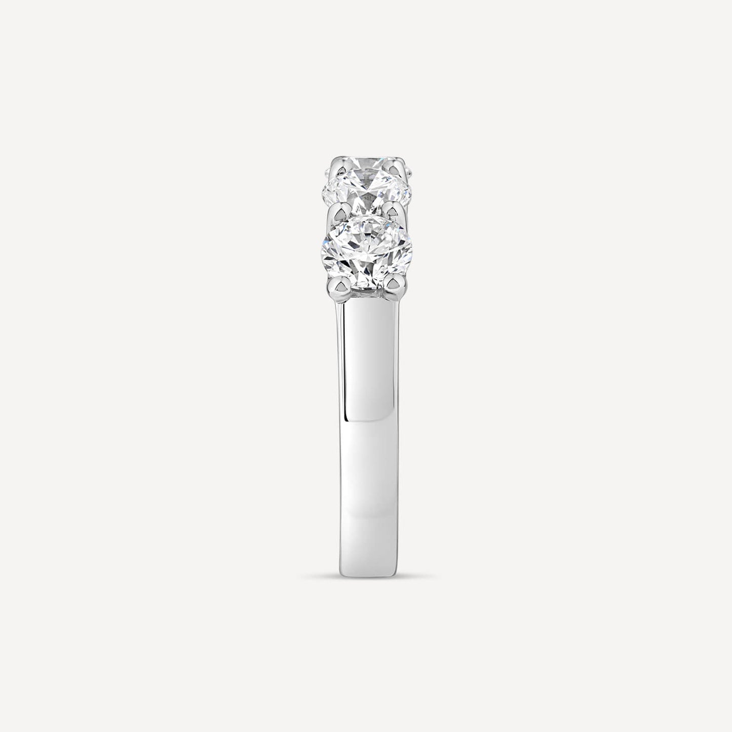 Born Platinum 2ct Lab Grown 5 Stone Half Eternity Diamond Ring
