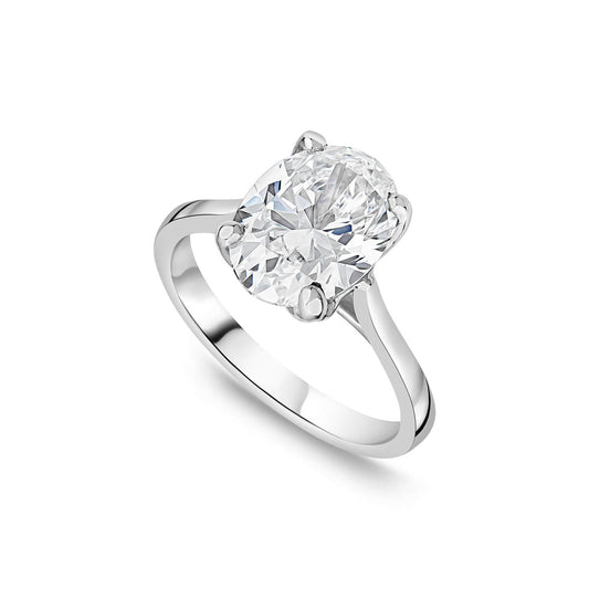 Born Platinum 3.14ct Oval Solitaire Diamond Ring
