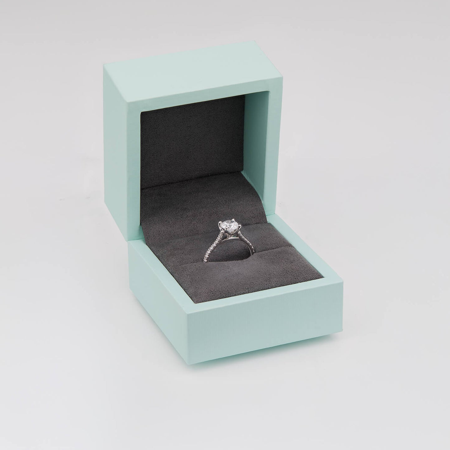 Born Platinum Lab Grown 1.40ct Round Brilliant Solitaire & Diamond Sides Ring