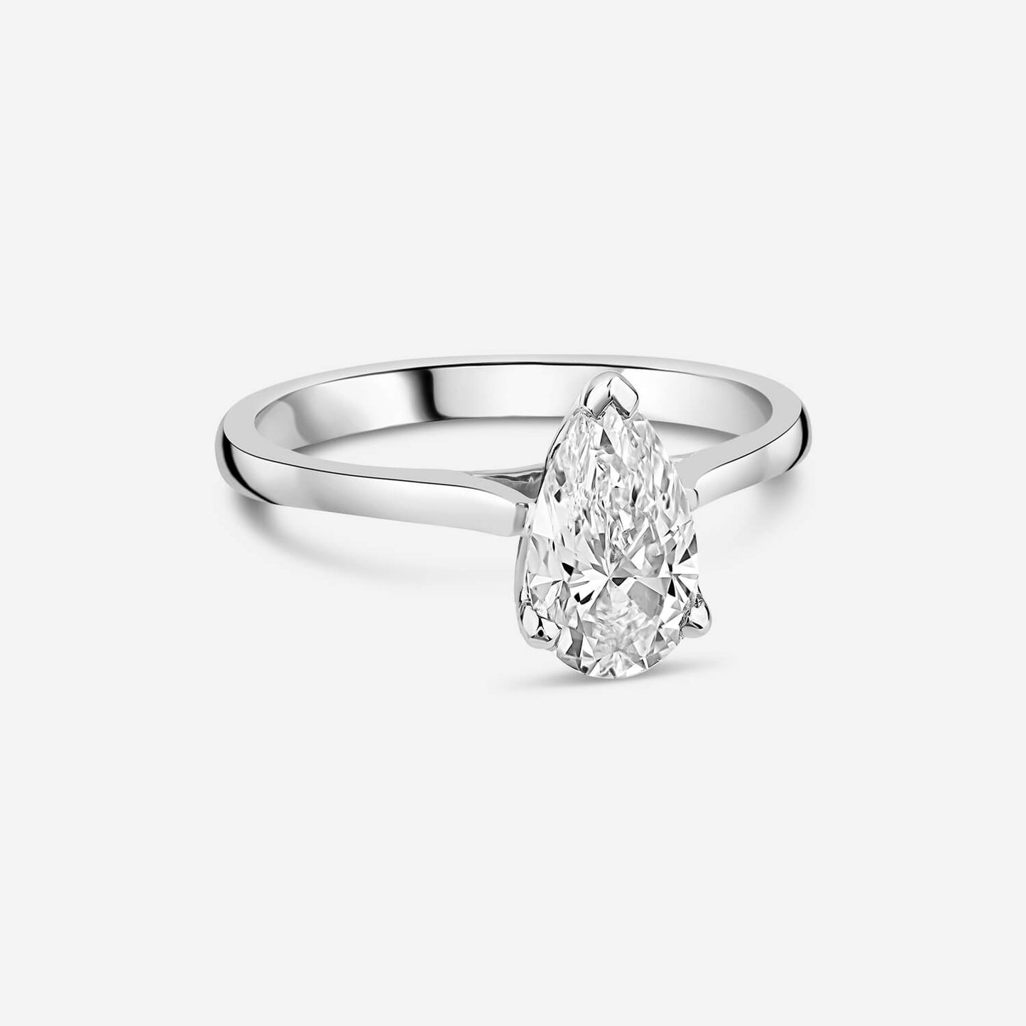 Born Platinum Lab Grown 1ct Pear Diamond Ring