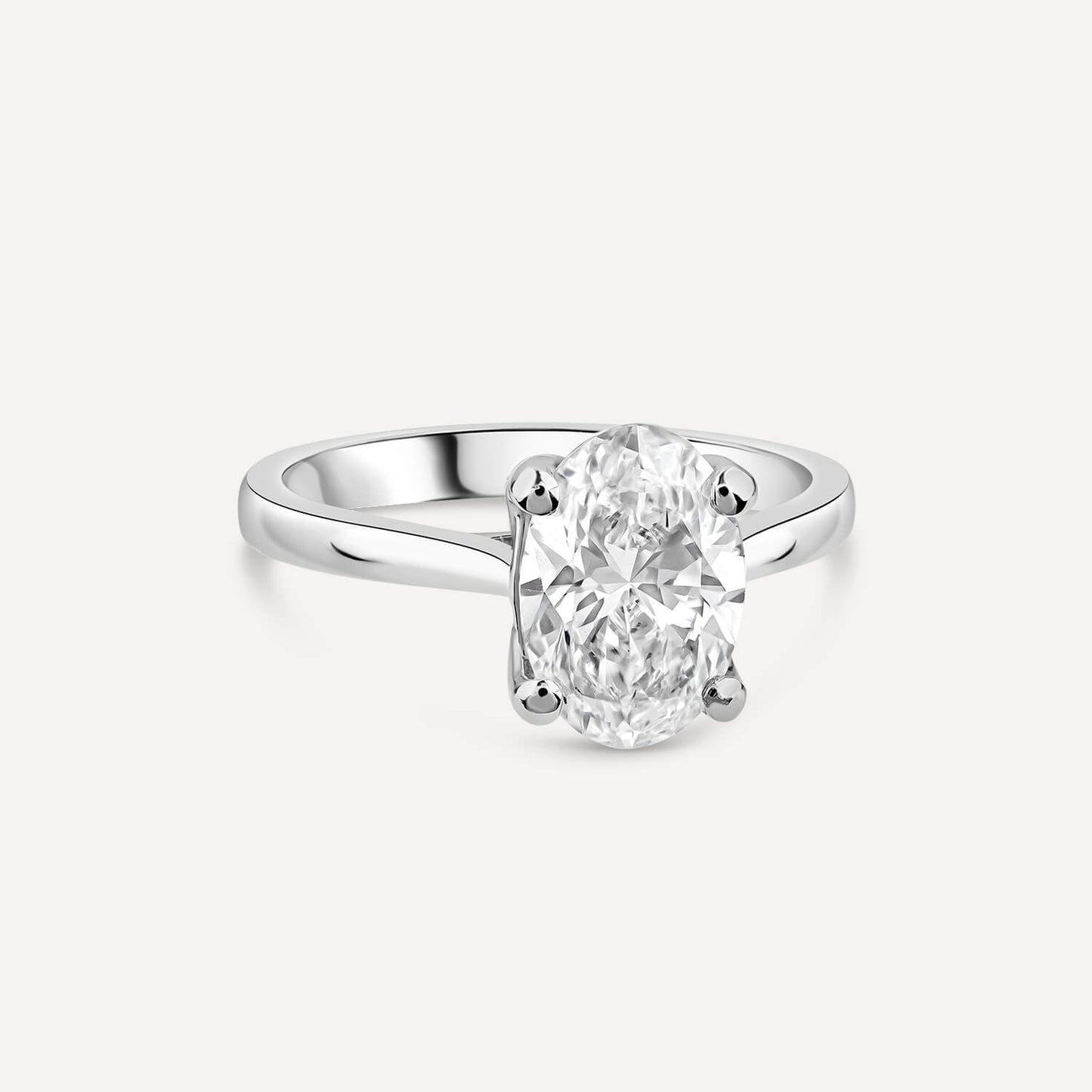 Born Platinum Lab Grown 2ct Solitaire Oval Diamond Ring